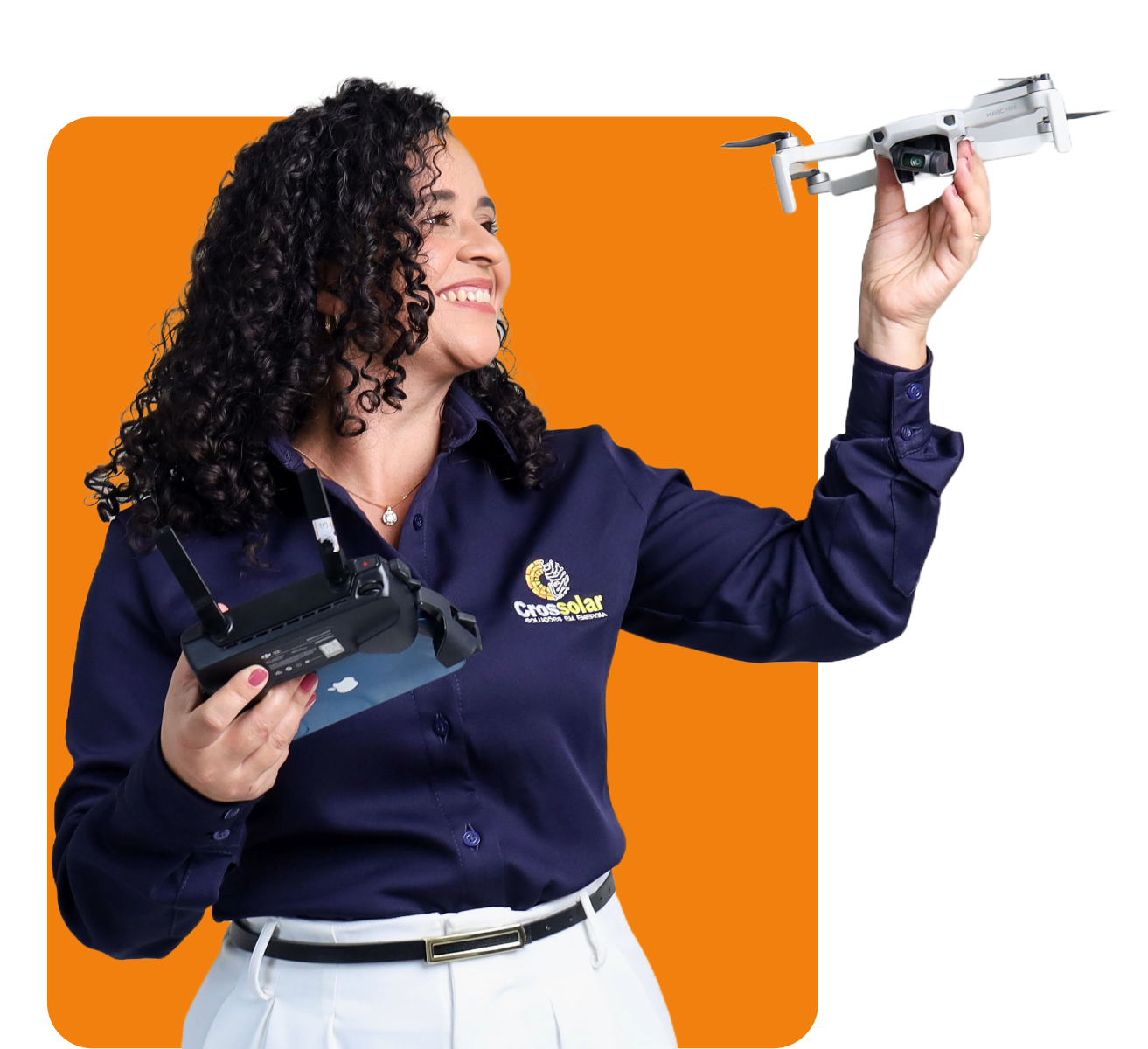 Mulher com um drone